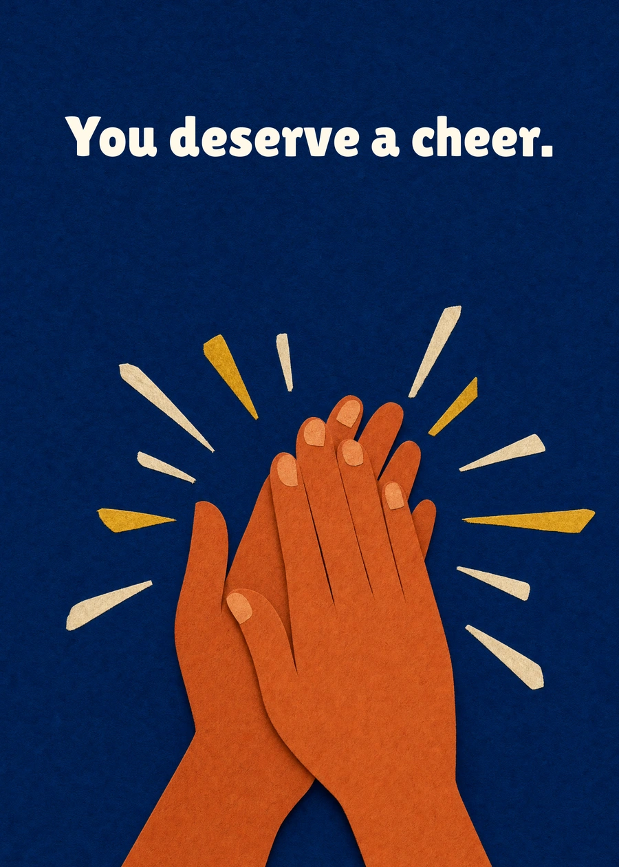A playful illustrated card celebrating a small act of kindness