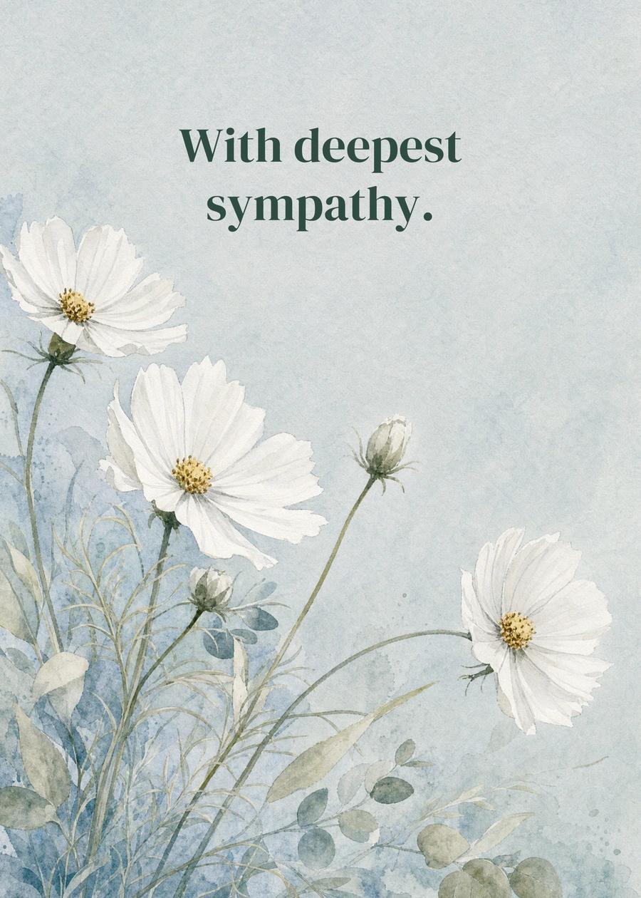 Delicate white cosmos flowers on a quiet background