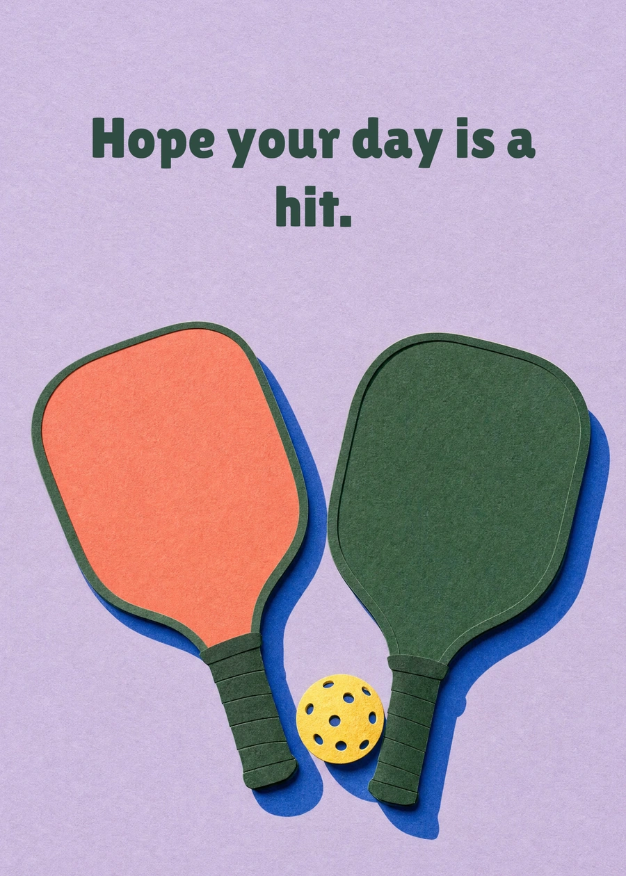 Personalized Good Sport Birthday Greeting Card front with example wording: Hope your day is a hit.