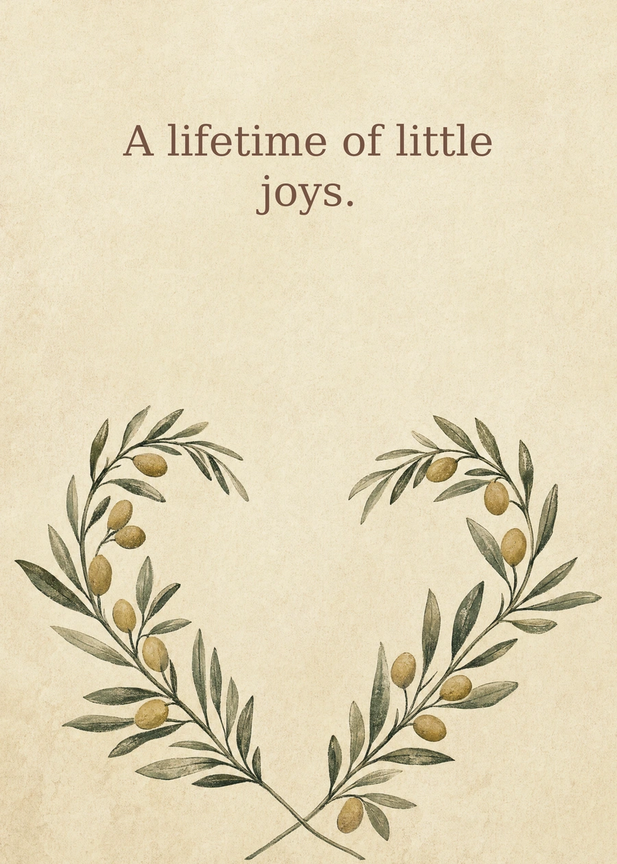 Personalized Rooted in Love Greeting Card front with example wording: A lifetime of little joys.